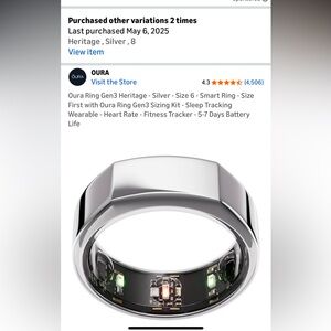 Oura Silver Gen3 Heritage Size 7